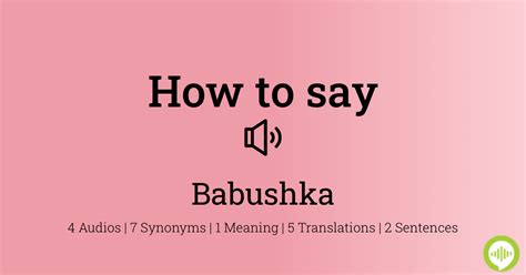 how to pronounce babushka.